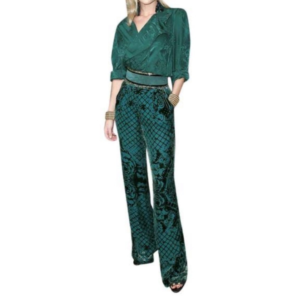 Balmain x H&M Green velvet pants BRAND NEW
